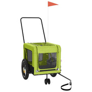 Vidaxl hondenfietstrailer oxford stof en ijzer groen en zwart - afbeelding 3