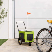 Vidaxl hondenfietstrailer oxford stof en ijzer groen en zwart - afbeelding 1