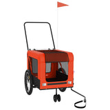 Vidaxl hondenfietstrailer oxford stof en ijzer oranje en zwart - afbeelding 3
