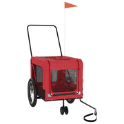 Vidaxl hondenfietstrailer oxford stof en ijzer rood en zwart - afbeelding 2