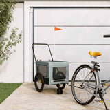 Vidaxl hondenfietstrailer oxford stof en ijzer grijs en zwart - afbeelding 1