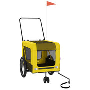 Vidaxl hondenfietstrailer oxford stof en ijzer geel en zwart - afbeelding 3