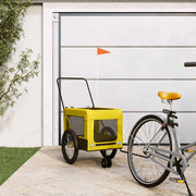 Vidaxl hondenfietstrailer oxford stof en ijzer geel en zwart - afbeelding 1