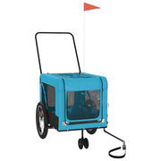 Vidaxl hondenfietstrailer oxford stof en ijzer blauw en zwart - afbeelding 2