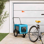 Vidaxl hondenfietstrailer oxford stof en ijzer blauw en zwart - afbeelding 1