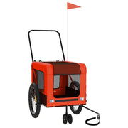 Vidaxl hondenfietstrailer oxford stof en ijzer oranje en zwart - afbeelding 2