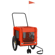 Vidaxl hondenfietstrailer oxford stof en ijzer oranje en zwart - afbeelding 3