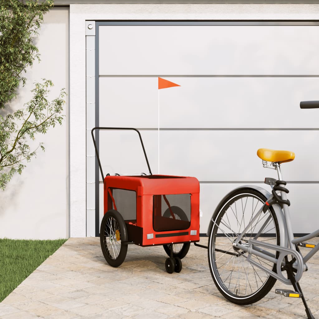 VidaXL Hondenfietstrailer oxford stof en ijzer oranje en zwart