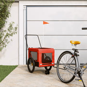Vidaxl hondenfietstrailer oxford stof en ijzer oranje en zwart - afbeelding 1