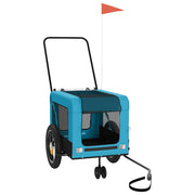 Vidaxl hondenfietstrailer oxford stof en ijzer blauw en zwart - afbeelding 2