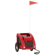 Vidaxl hondenfietstrailer oxford stof en ijzer rood - afbeelding 3