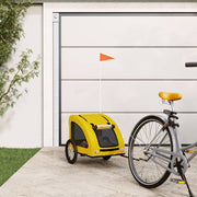 Vidaxl hondenfietstrailer oxford stof en ijzer geel - afbeelding 1