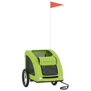 Vidaxl hondenfietstrailer oxford stof en ijzer groen - afbeelding 3