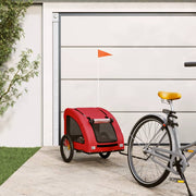 Vidaxl hondenfietstrailer oxford stof en ijzer rood - afbeelding 1