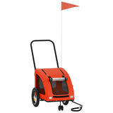 Vidaxl hondenfietstrailer oxford stof en ijzer oranje en grijs - afbeelding 2