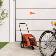 Vidaxl hondenfietstrailer oxford stof en ijzer oranje en grijs - afbeelding 1