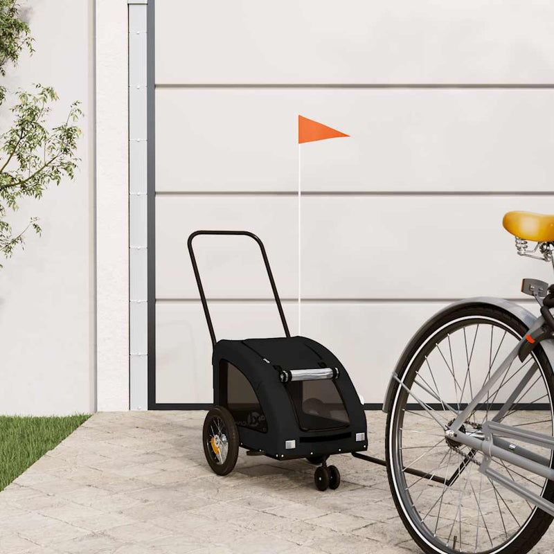 Vidaxl hondenfietstrailer oxford stof en ijzer zwart