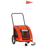 Vidaxl hondenfietstrailer oxford stof en ijzer oranje - afbeelding 2