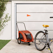 Vidaxl hondenfietstrailer oxford stof en ijzer oranje - afbeelding 1