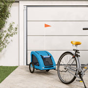 Vidaxl hondenfietstrailer oxford stof en ijzer blauw - afbeelding 1