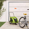 Vidaxl hondenfietstrailer oxford stof en ijzer groen