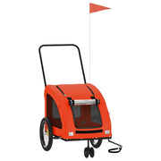 Vidaxl hondenfietstrailer oxford stof en ijzer oranje en grijs - afbeelding 2