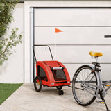 Vidaxl hondenfietstrailer oxford stof en ijzer oranje en grijs - afbeelding 1