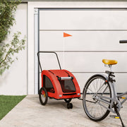 Vidaxl hondenfietstrailer oxford stof en ijzer oranje en grijs - afbeelding 1