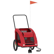 Vidaxl hondenfietstrailer oxford stof en ijzer rood - afbeelding 3