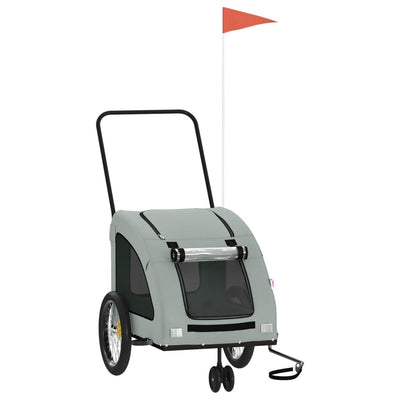 Vidaxl hondenfietstrailer oxford stof en ijzer grijs