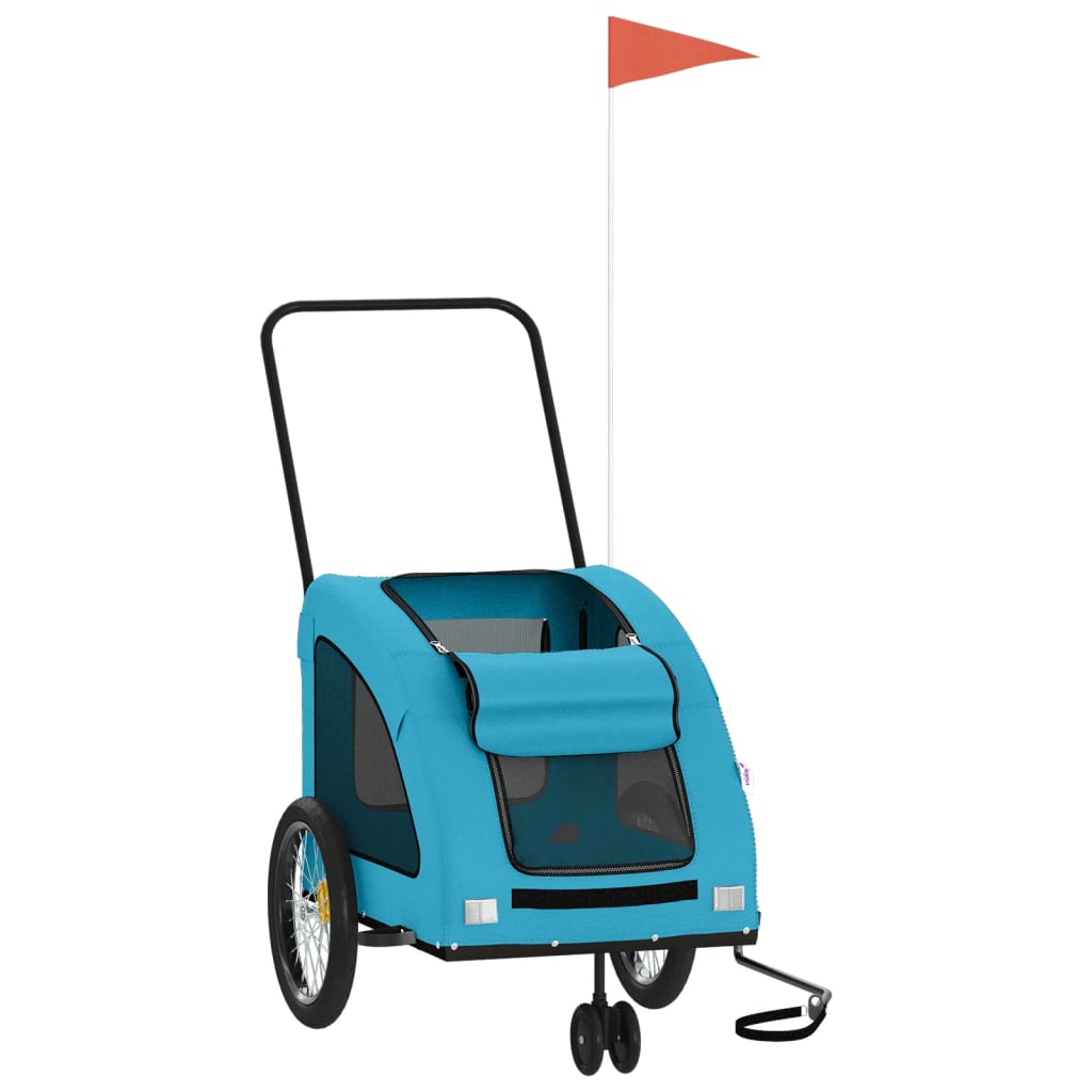 Vidaxl hondenfietstrailer oxford stof en ijzer blauw