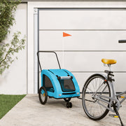 Vidaxl hondenfietstrailer oxford stof en ijzer blauw - afbeelding 1