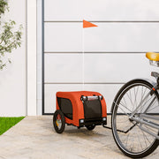 Vidaxl hondenfietstrailer oxford stof en ijzer oranje en zwart - afbeelding 1