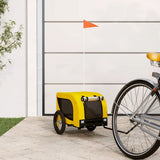Vidaxl hondenfietstrailer oxford stof en ijzer geel en zwart - afbeelding 1