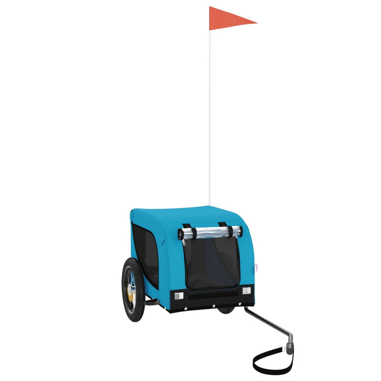 Vidaxl hondenfietstrailer oxford stof en ijzer blauw en zwart