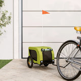 Vidaxl hondenfietstrailer oxford stof en ijzer groen en zwart - afbeelding 1