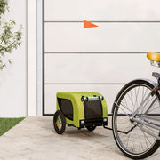 Vidaxl hondenfietstrailer oxford stof en ijzer groen en zwart - afbeelding 1