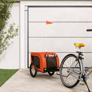 Vidaxl hondenfietstrailer oxford stof en ijzer oranje en zwart - afbeelding 1