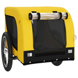 Vidaxl hondenfietstrailer oxford stof en ijzer geel en zwart - afbeelding 3