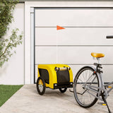 Vidaxl hondenfietstrailer oxford stof en ijzer geel en zwart - afbeelding 1