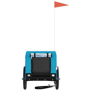 Vidaxl hondenfietstrailer oxford stof en ijzer blauw en zwart - afbeelding 3
