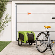 Vidaxl hondenfietstrailer oxford stof en ijzer groen en zwart - afbeelding 1