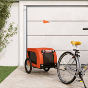 Vidaxl hondenfietstrailer oxford stof en ijzer oranje en zwart - afbeelding 1