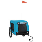 Vidaxl hondenfietstrailer oxford stof en ijzer blauw en zwart - afbeelding 2