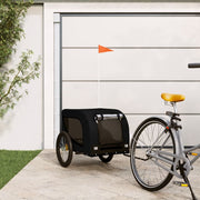 Vidaxl hondenfietstrailer oxford stof en ijzer zwart - afbeelding 1