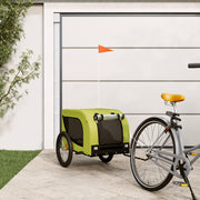 Vidaxl hondenfietstrailer oxford stof en ijzer groen en zwart - afbeelding 1