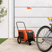 Vidaxl hondenfietstrailer oxford stof en ijzer oranje en zwart - afbeelding 1