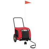 Vidaxl hondenfietstrailer oxford stof en ijzer rood en zwart - afbeelding 2