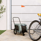Vidaxl hondenfietstrailer oxford stof en ijzer grijs en zwart - afbeelding 1