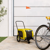 Vidaxl hondenfietstrailer oxford stof en ijzer geel en zwart - afbeelding 1
